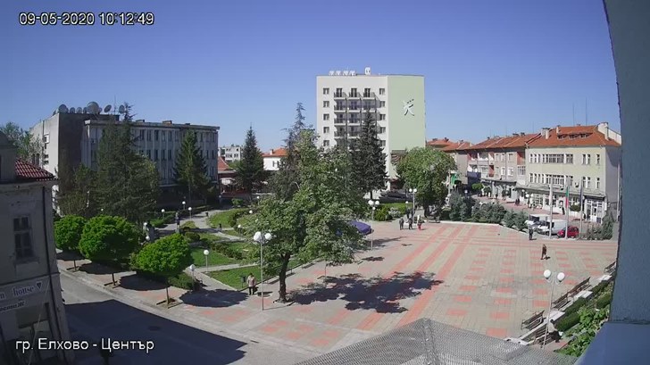 Елхово, уеб камера център площад, парк, главна улица ул. Търговска , област Ямбол, времето на живо 